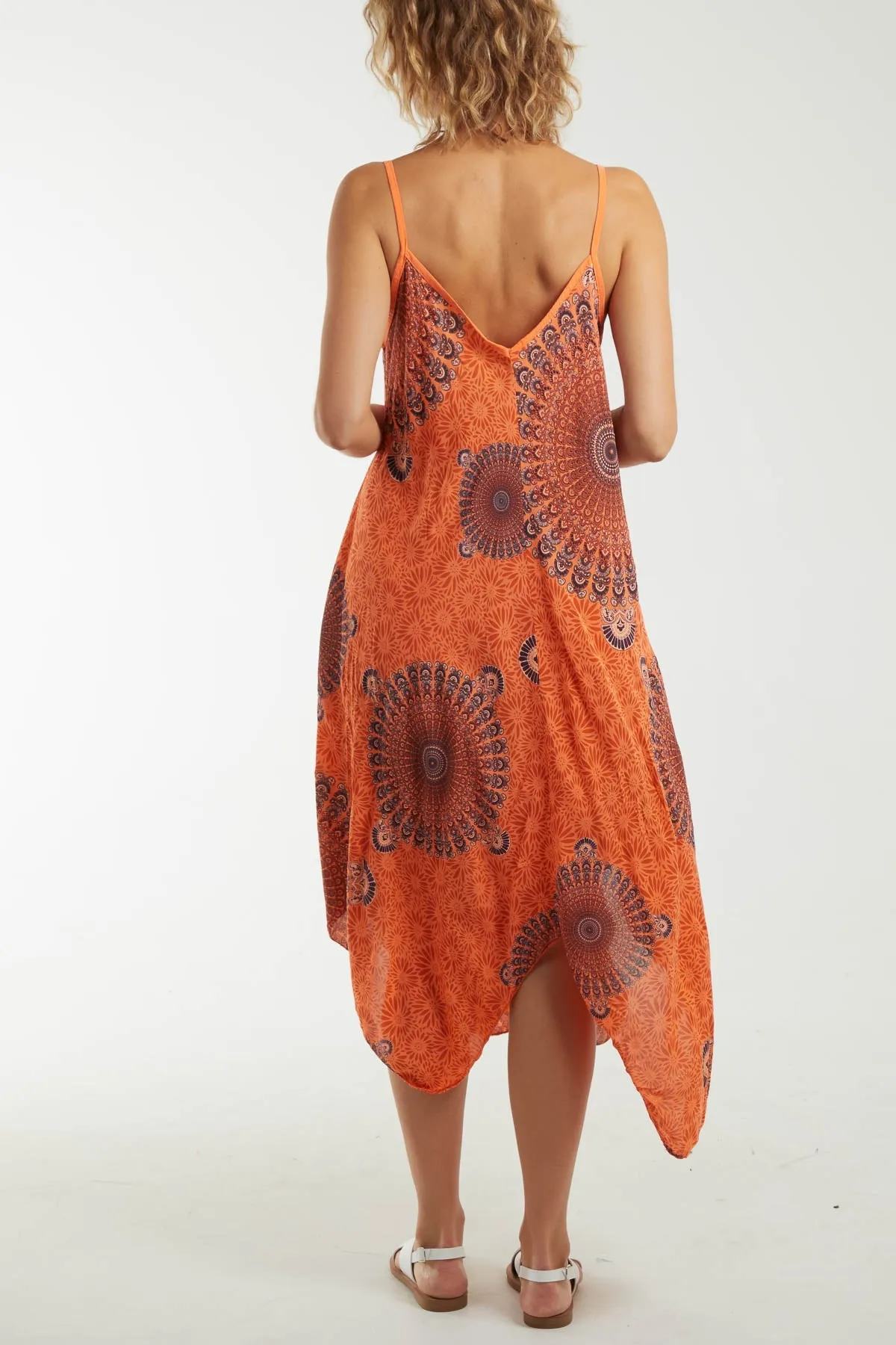 Mandala Flower Hanky Hem Cami Dress