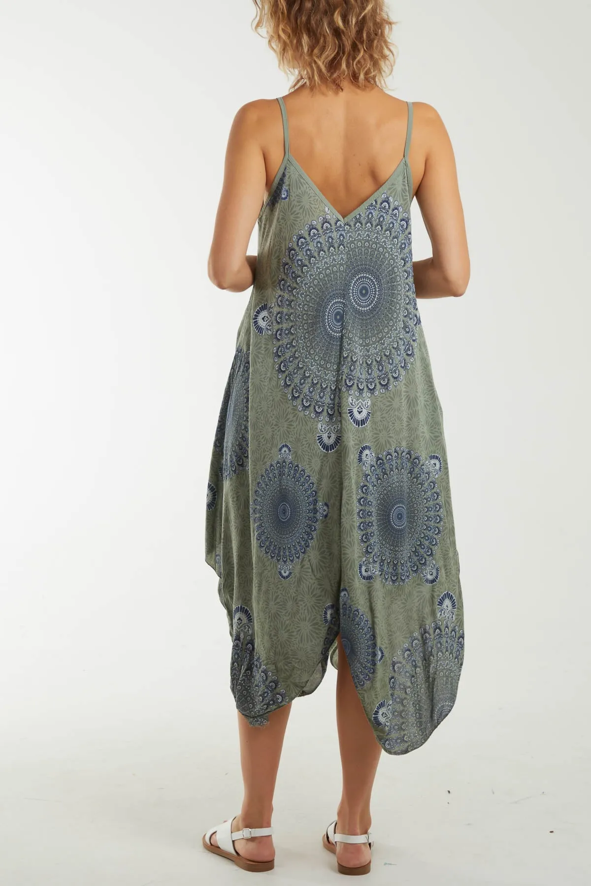 Mandala Flower Hanky Hem Cami Dress