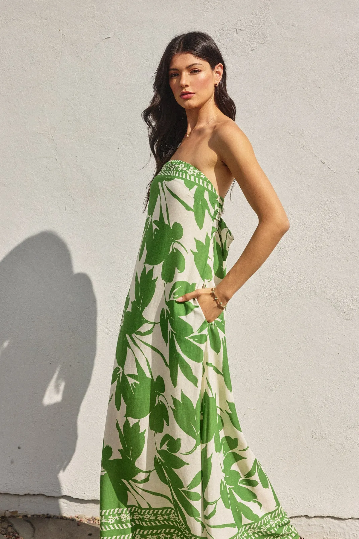 Marbella Strapless Tie Back Maxi Dress