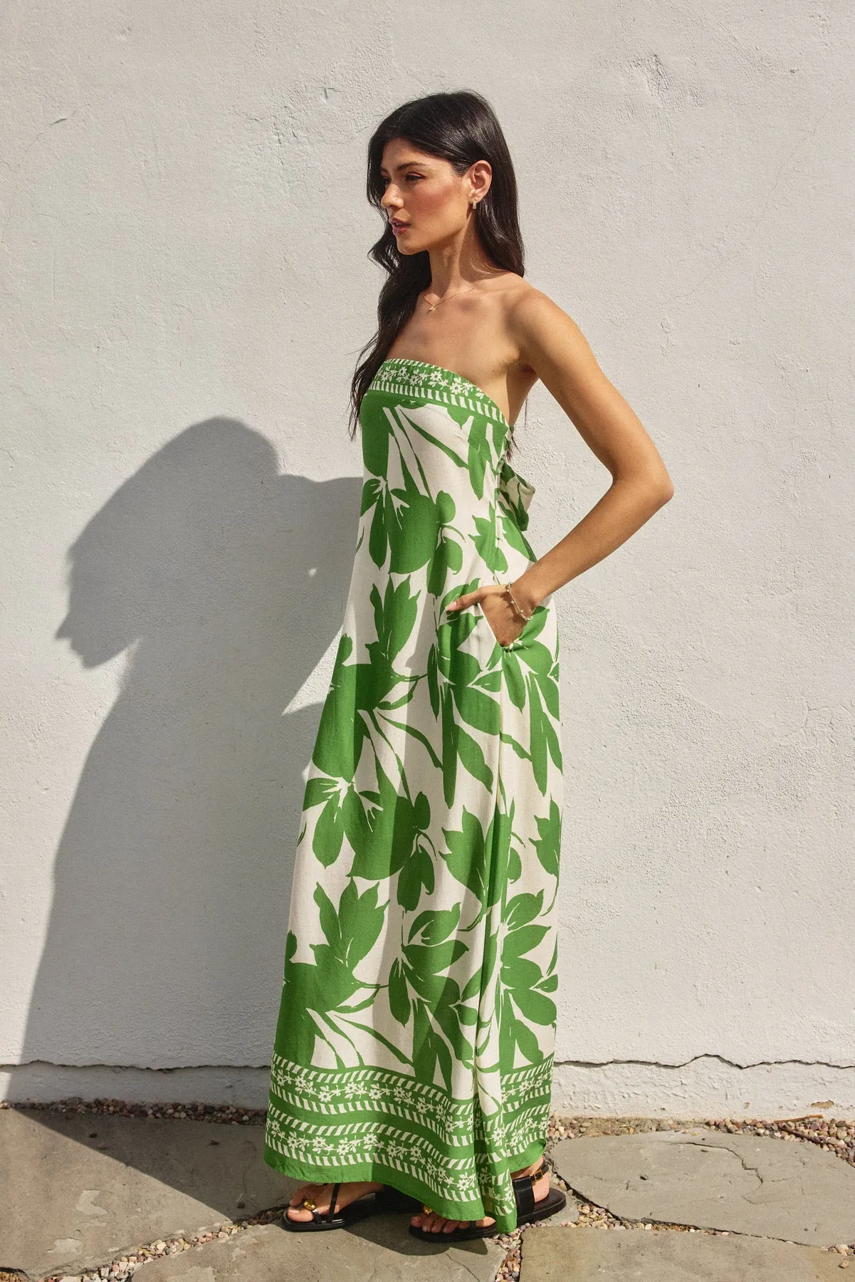 Marbella Strapless Tie Back Maxi Dress