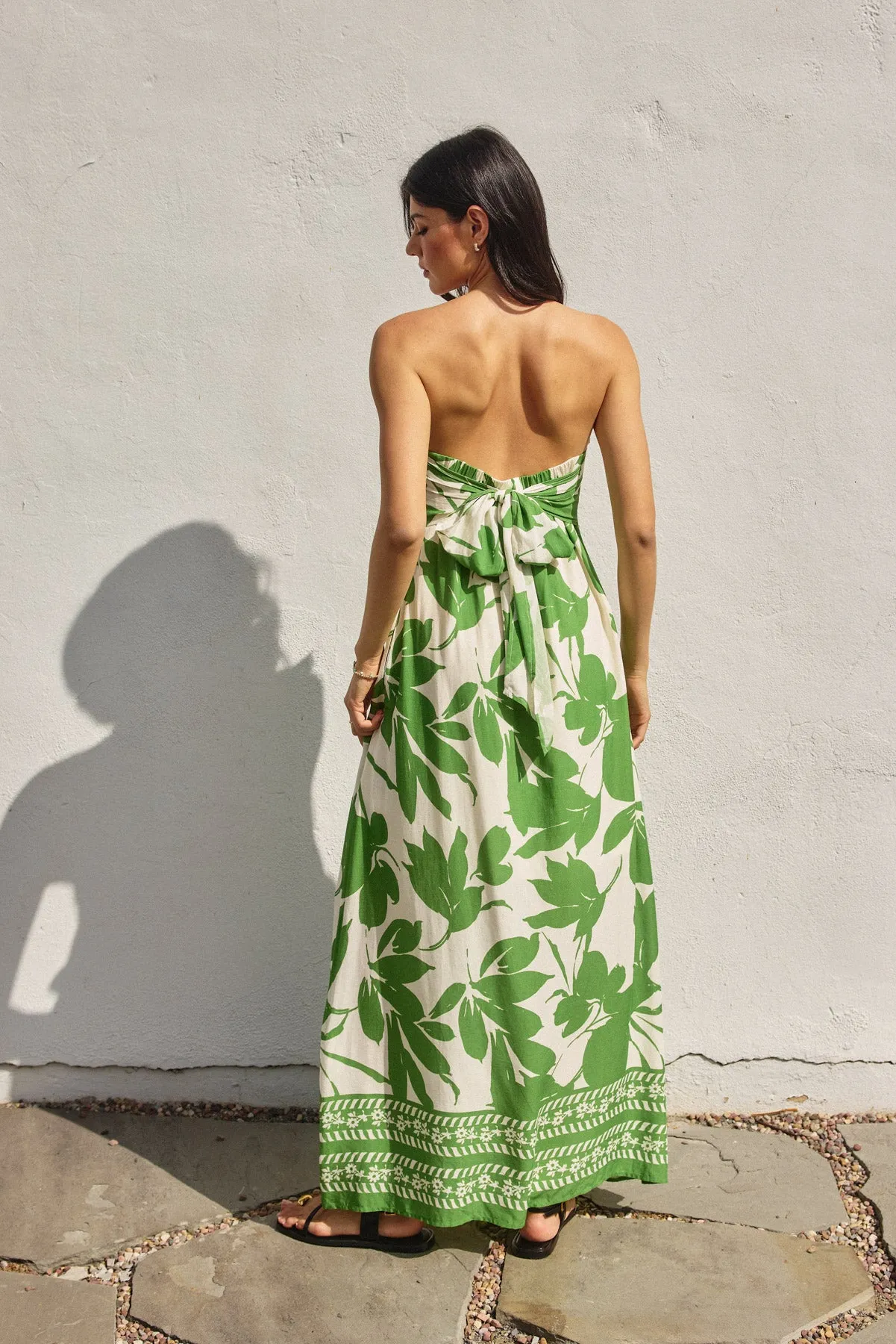 Marbella Strapless Tie Back Maxi Dress