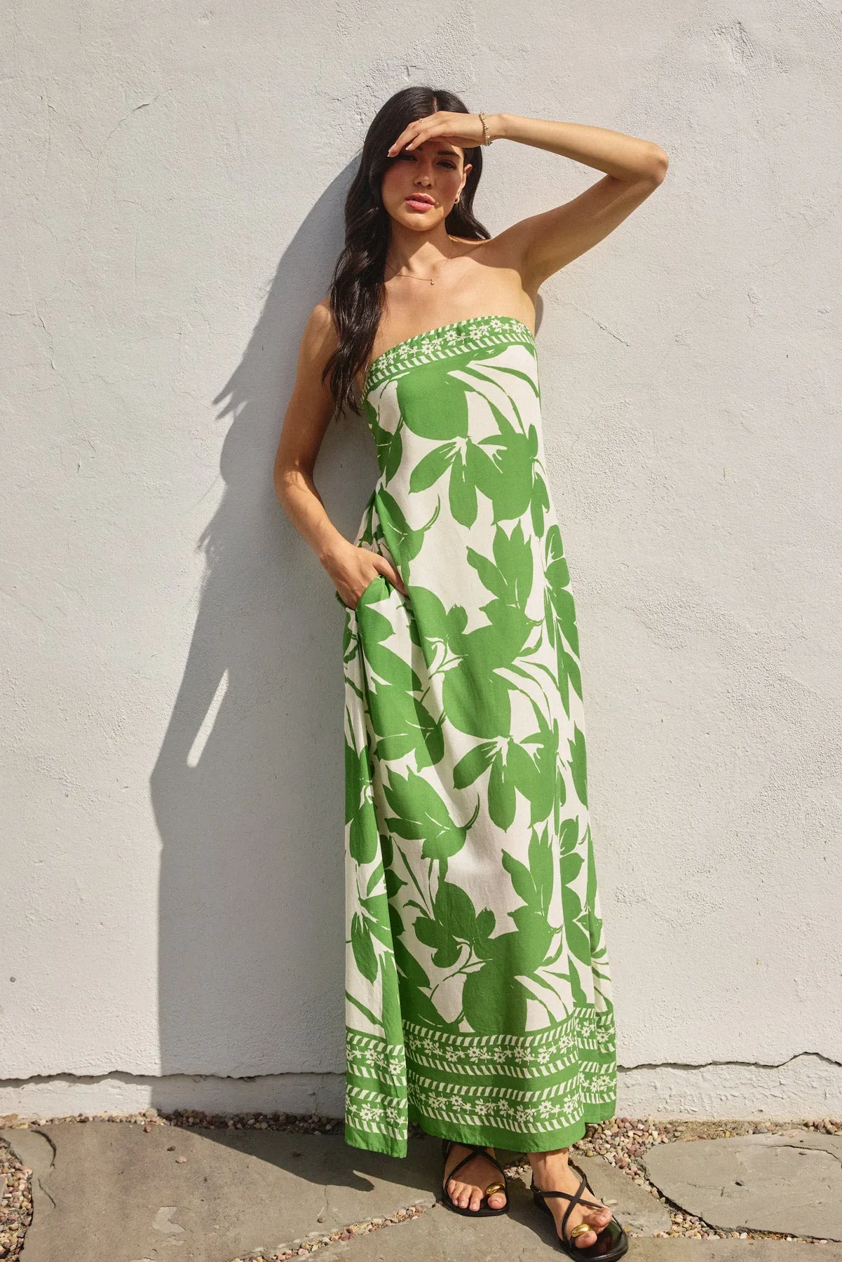 Marbella Strapless Tie Back Maxi Dress