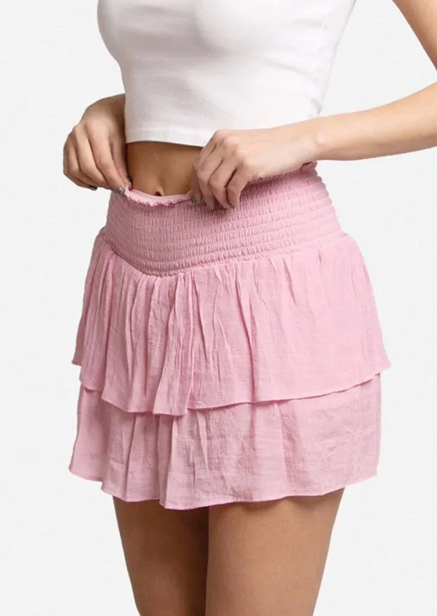 Marietta Light Pink Ruffle Tiered Skirt