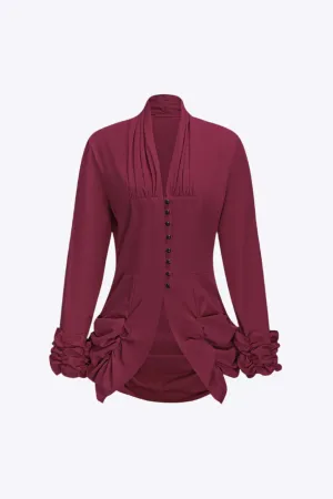Maris - Stylish Button Accented Woman's Long Sleeve Shirt