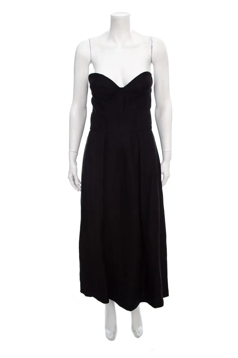 Martin Grant Black Strapless Corset Style Top Dress SZ 38 NWT