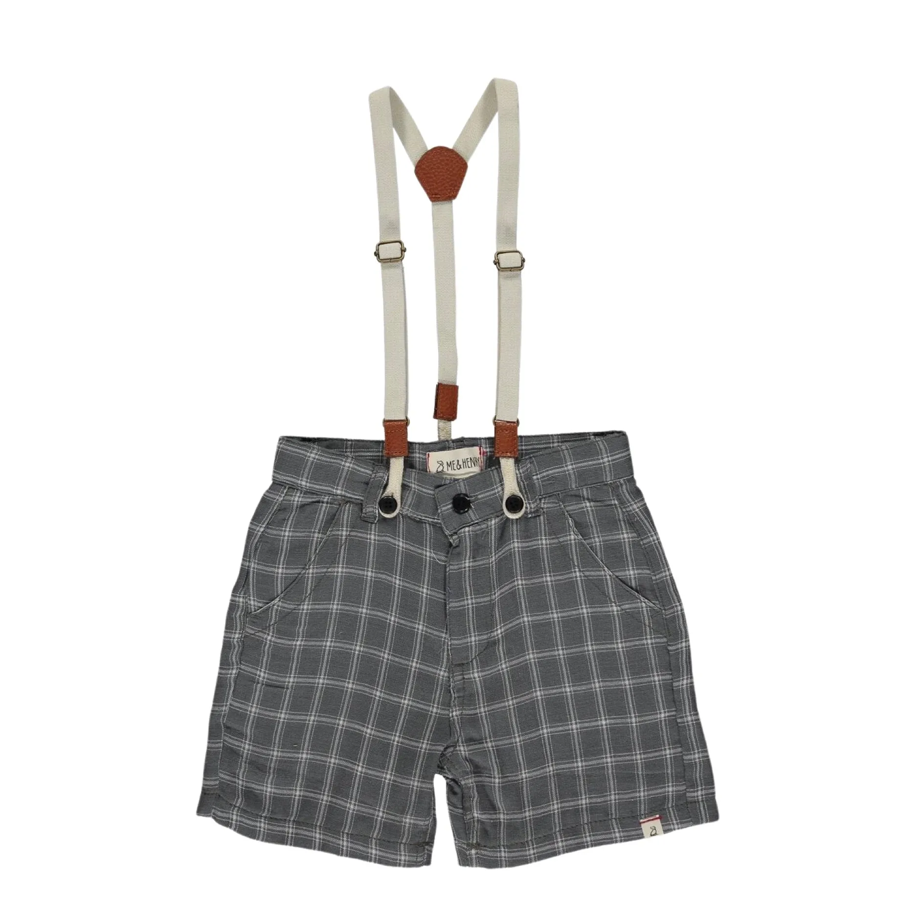 Me & Henry - Captain Shorts - Grey/white plaid