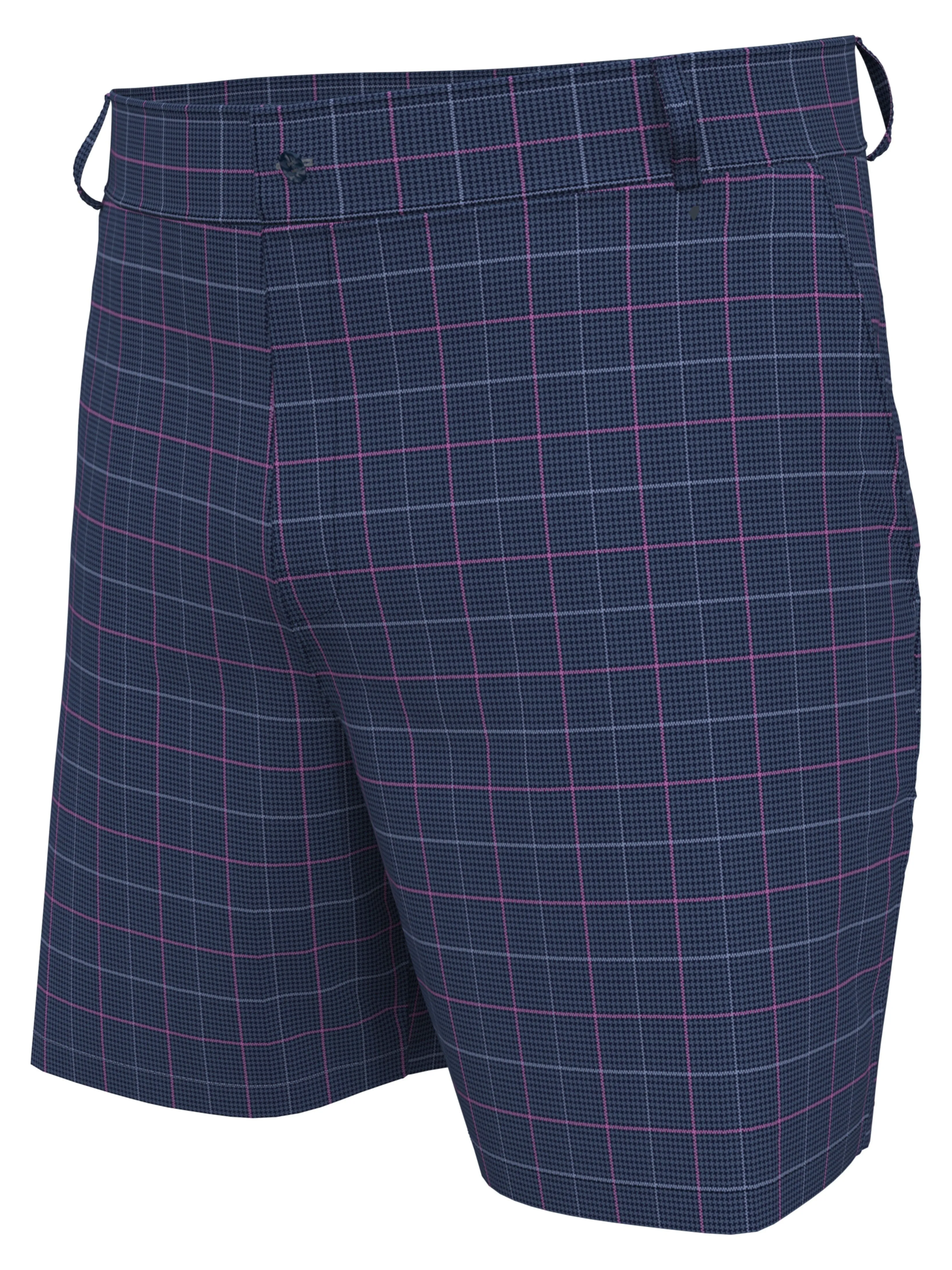 Men's Flat Front Printed Plaid Short