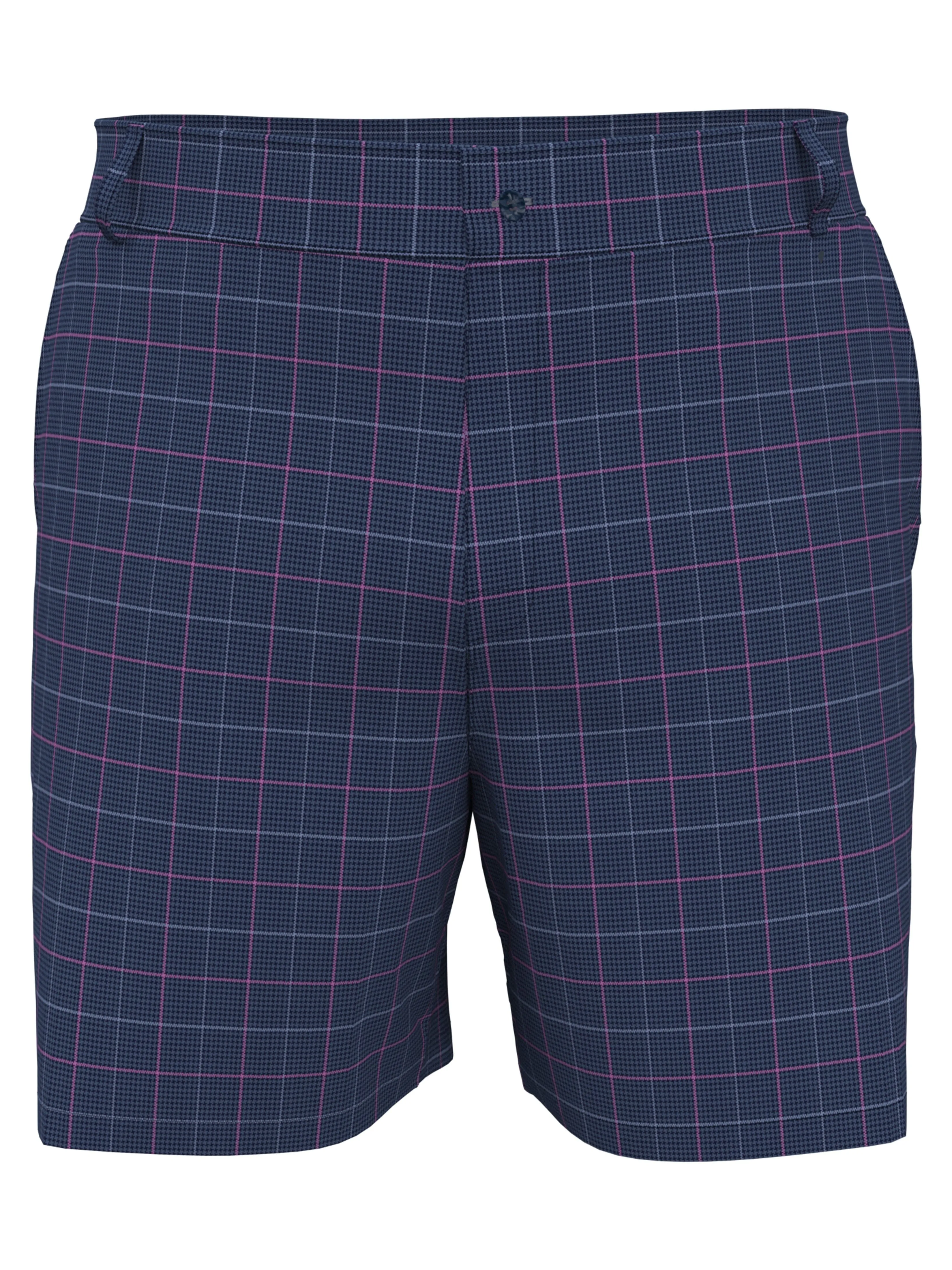 Men's Flat Front Printed Plaid Short