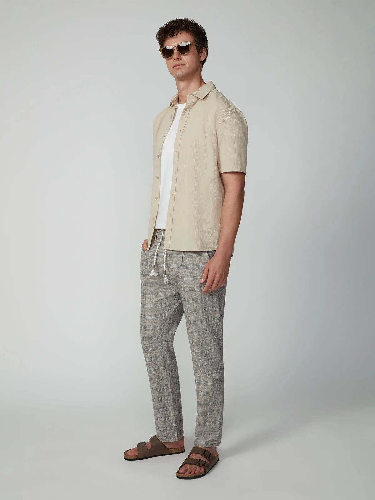 Men's Pleated Drawstring Pant