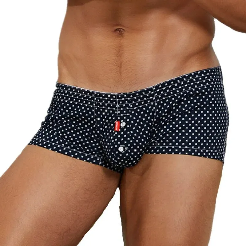 Men's Underwear Boxers Cotton Underpants High Quality Male Panties Boxer Shorts Plaid Point Comfortable Lounge Loose Underwears
