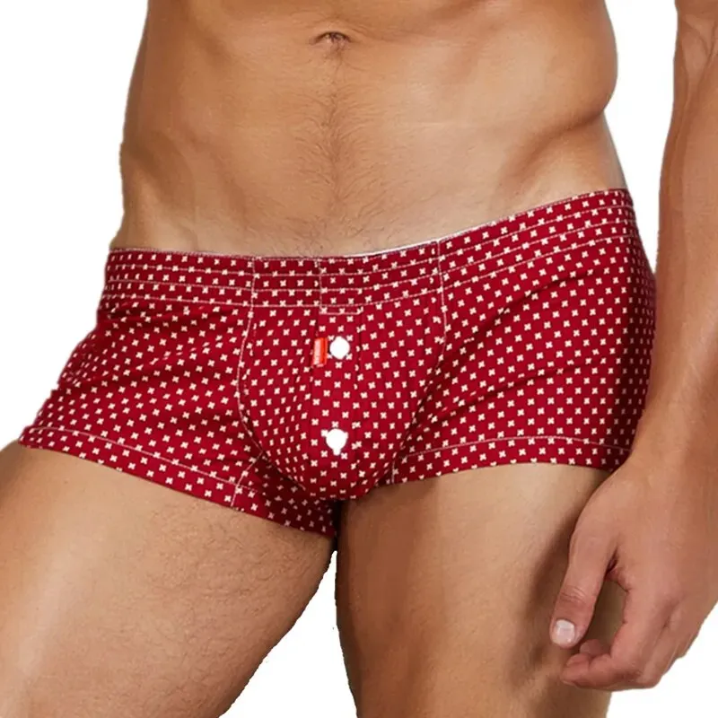 Men's Underwear Boxers Cotton Underpants High Quality Male Panties Boxer Shorts Plaid Point Comfortable Lounge Loose Underwears