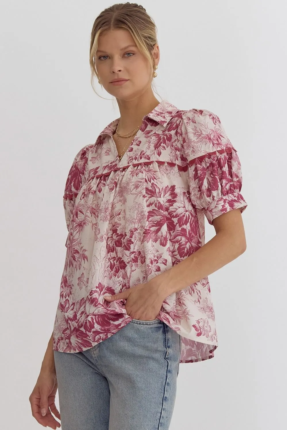 Merlot Toile Blouse