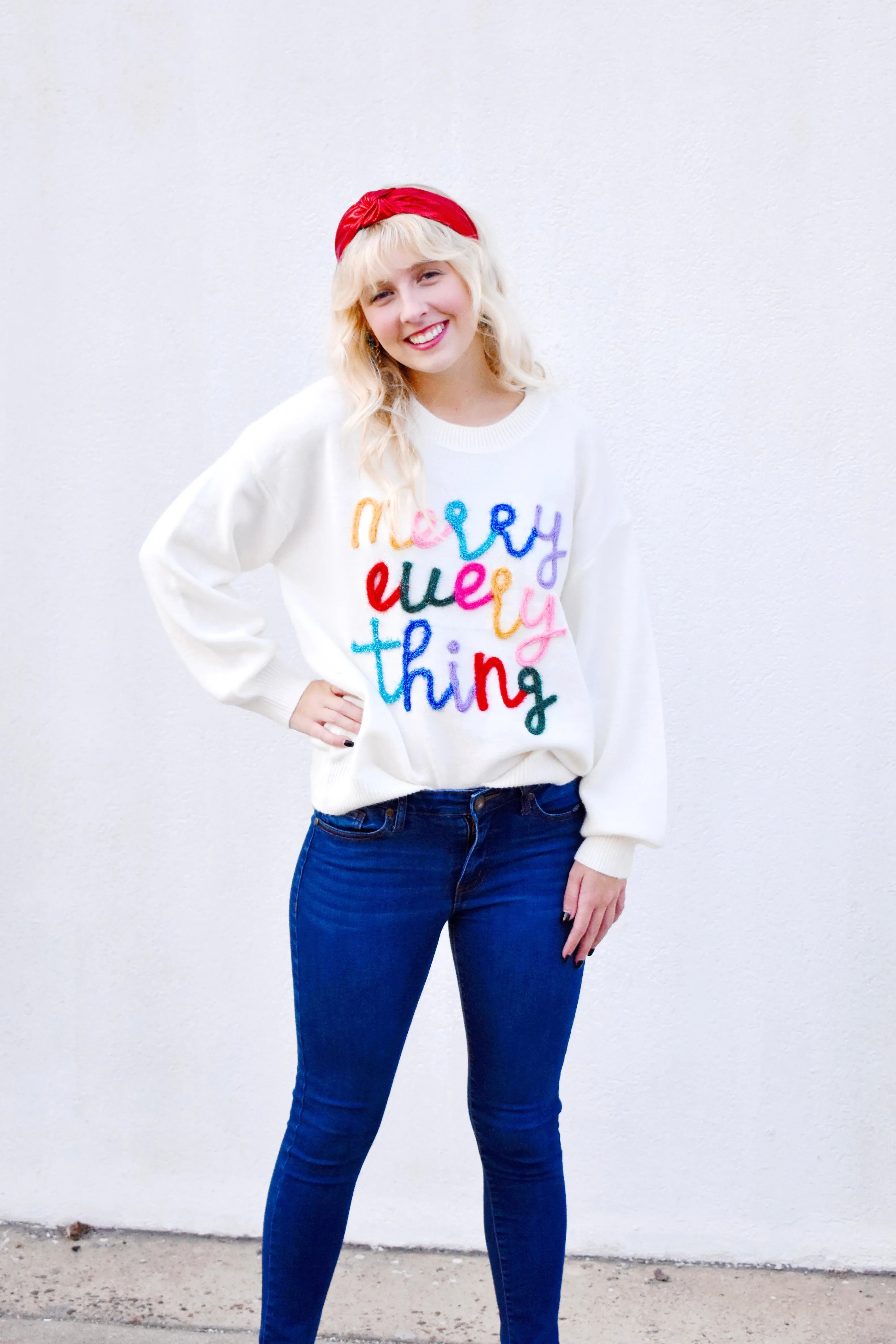 Merry Everything Tinsel Sweater