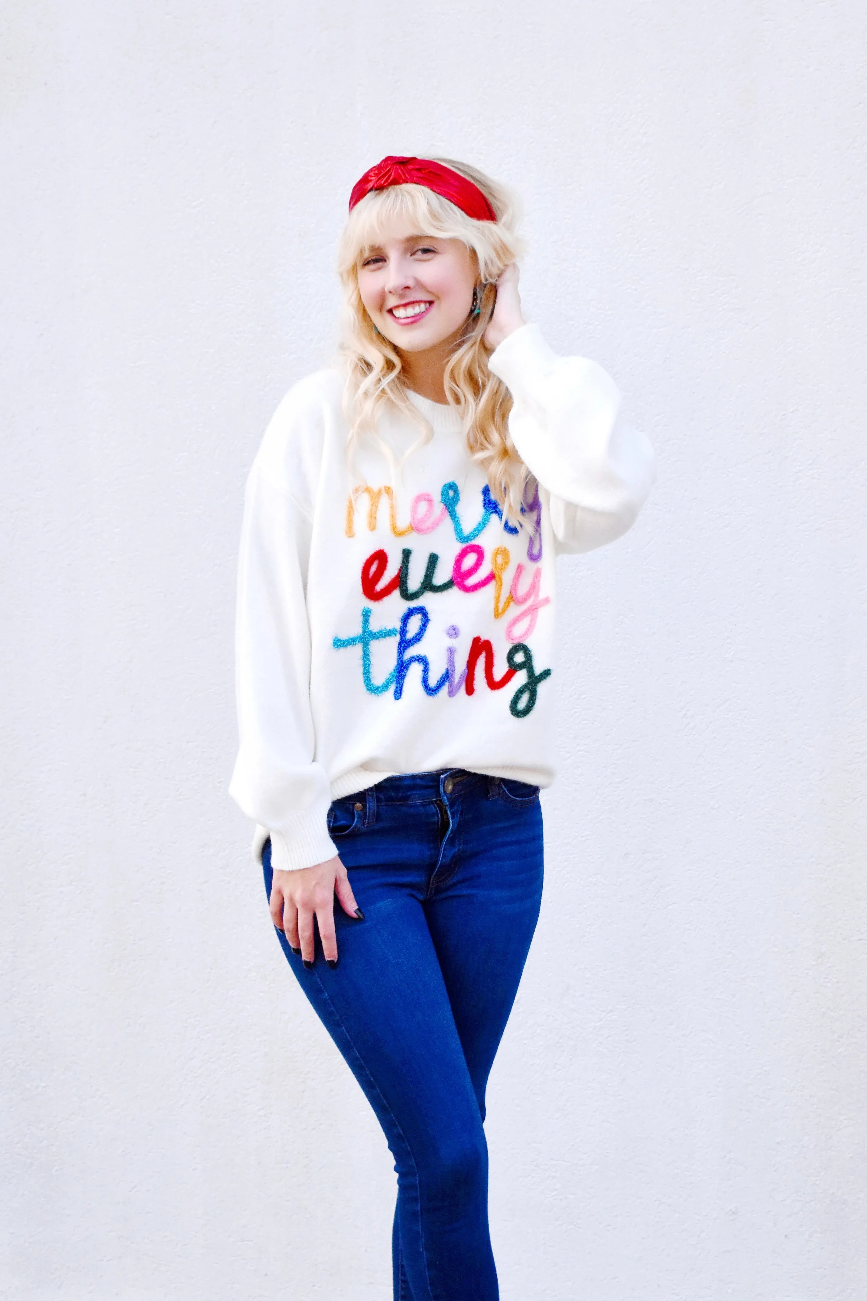 Merry Everything Tinsel Sweater