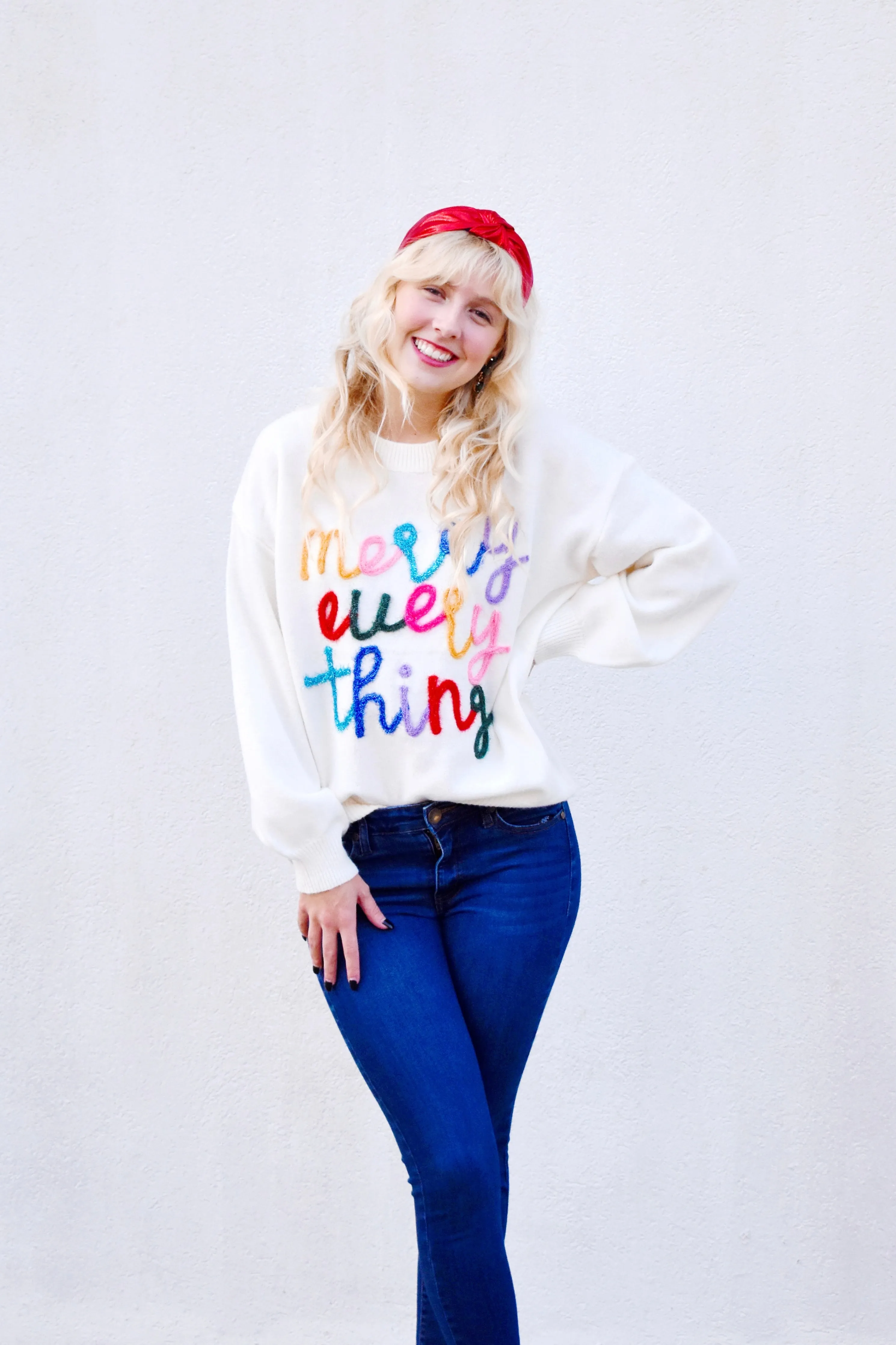 Merry Everything Tinsel Sweater