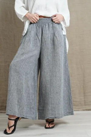 Mia Linen Pant - Chambray Grey