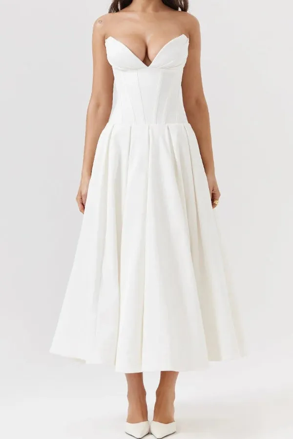 Milady strapless Midi Dress