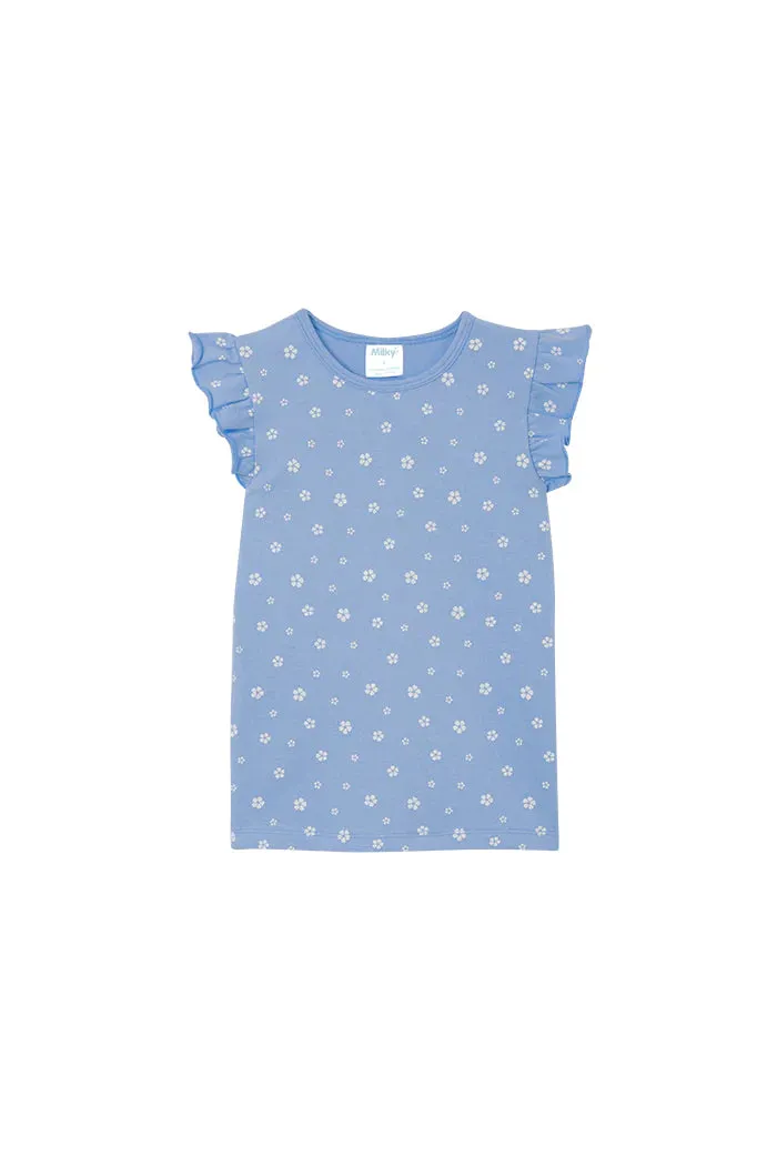 Milky | Cornflower Frill Tee | Sizes 8-12