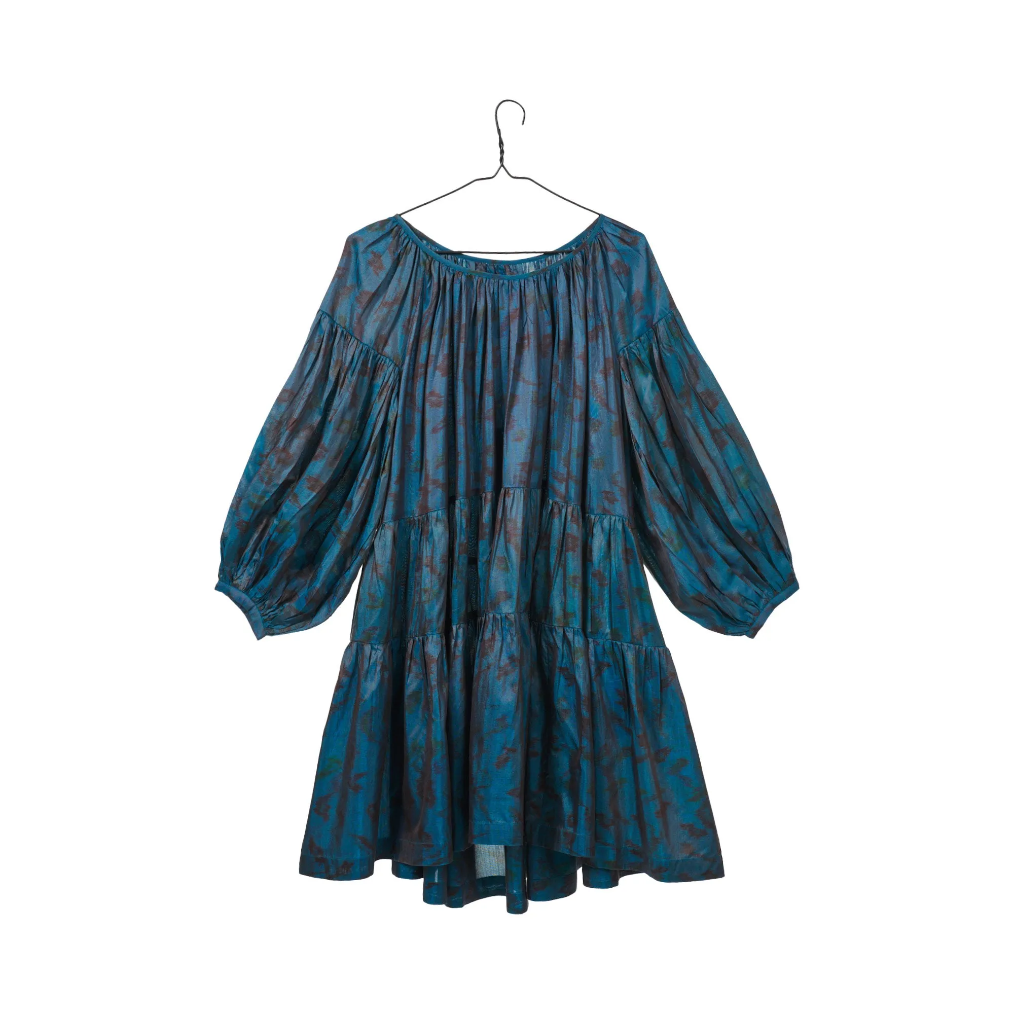Mini Mumtaz- Peacock Blue Silk Ikat