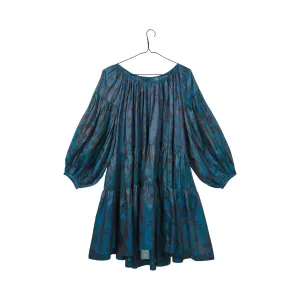 Mini Mumtaz- Peacock Blue Silk Ikat