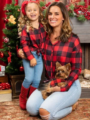 Mommy and Me Glad In Plaid Knot Hem Top