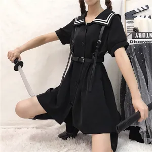 Navy black dress KF9351