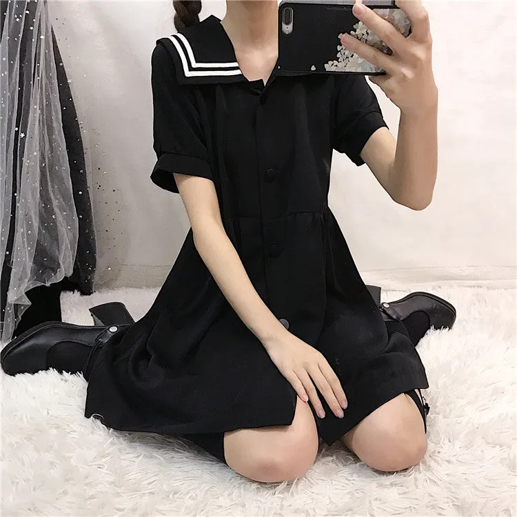 Navy black dress KF9351