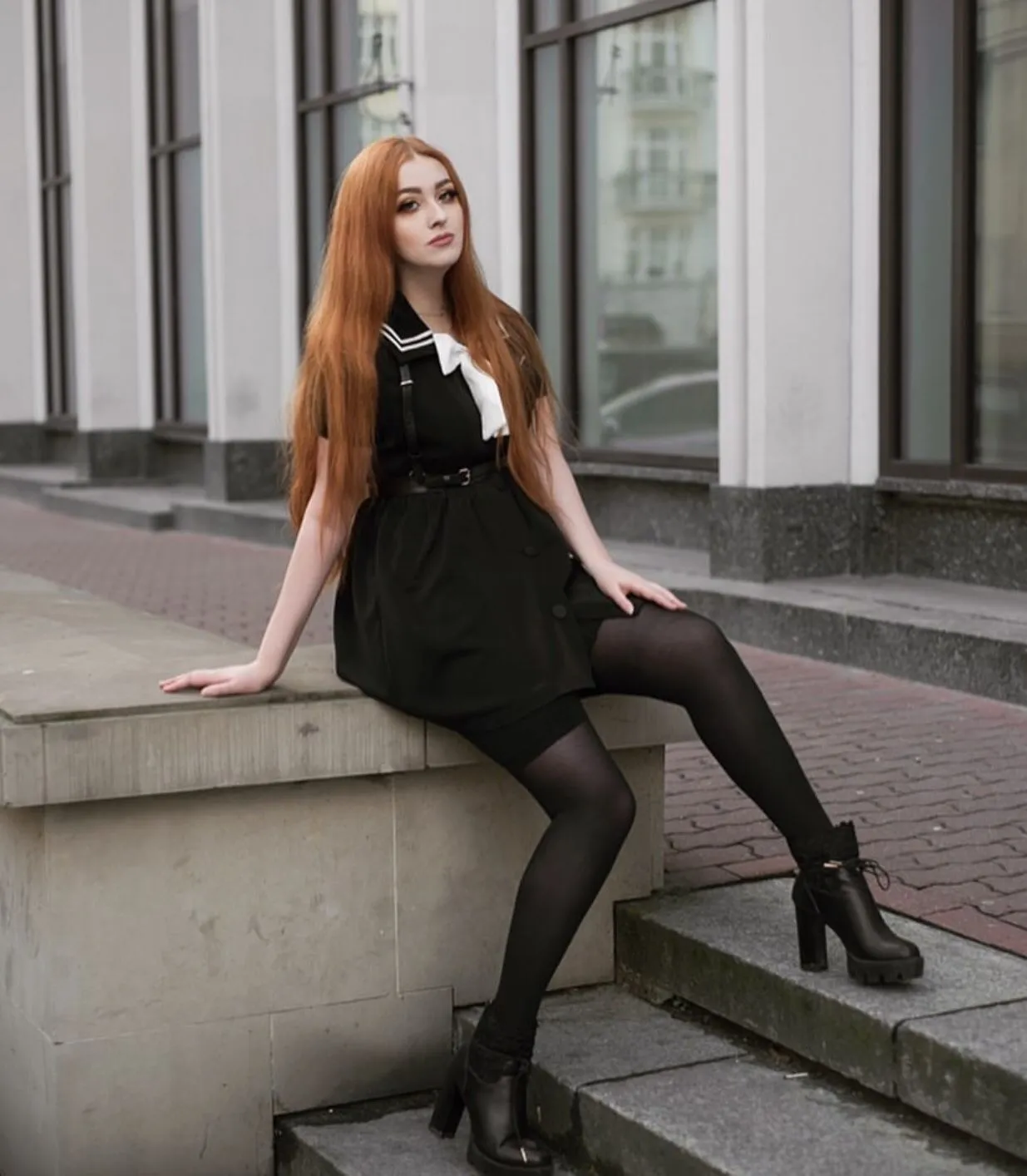 Navy black dress KF9351