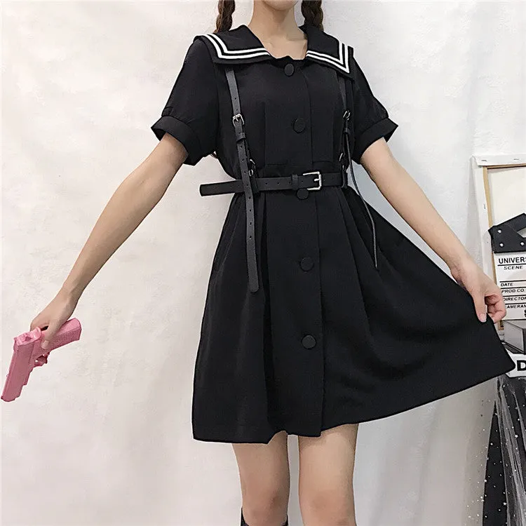 Navy black dress KF9351