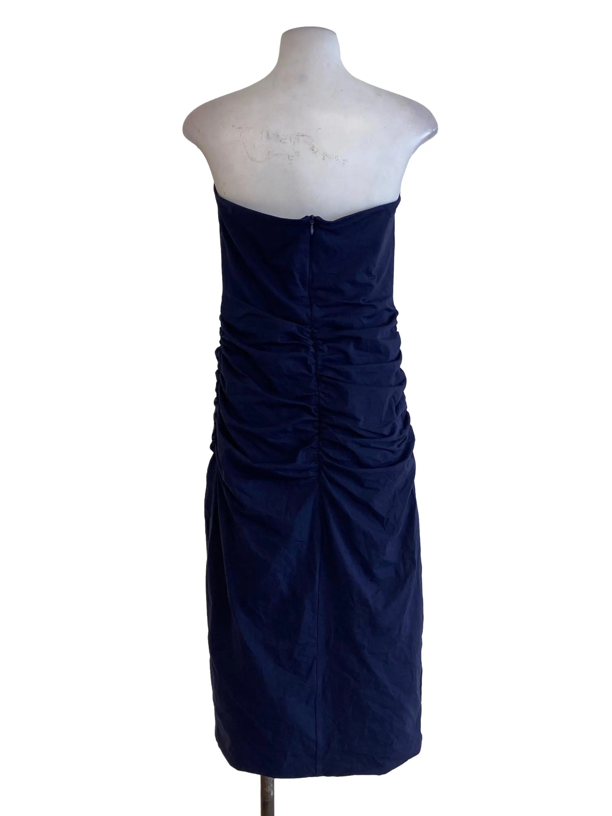 Navy Blue Strapless Dress