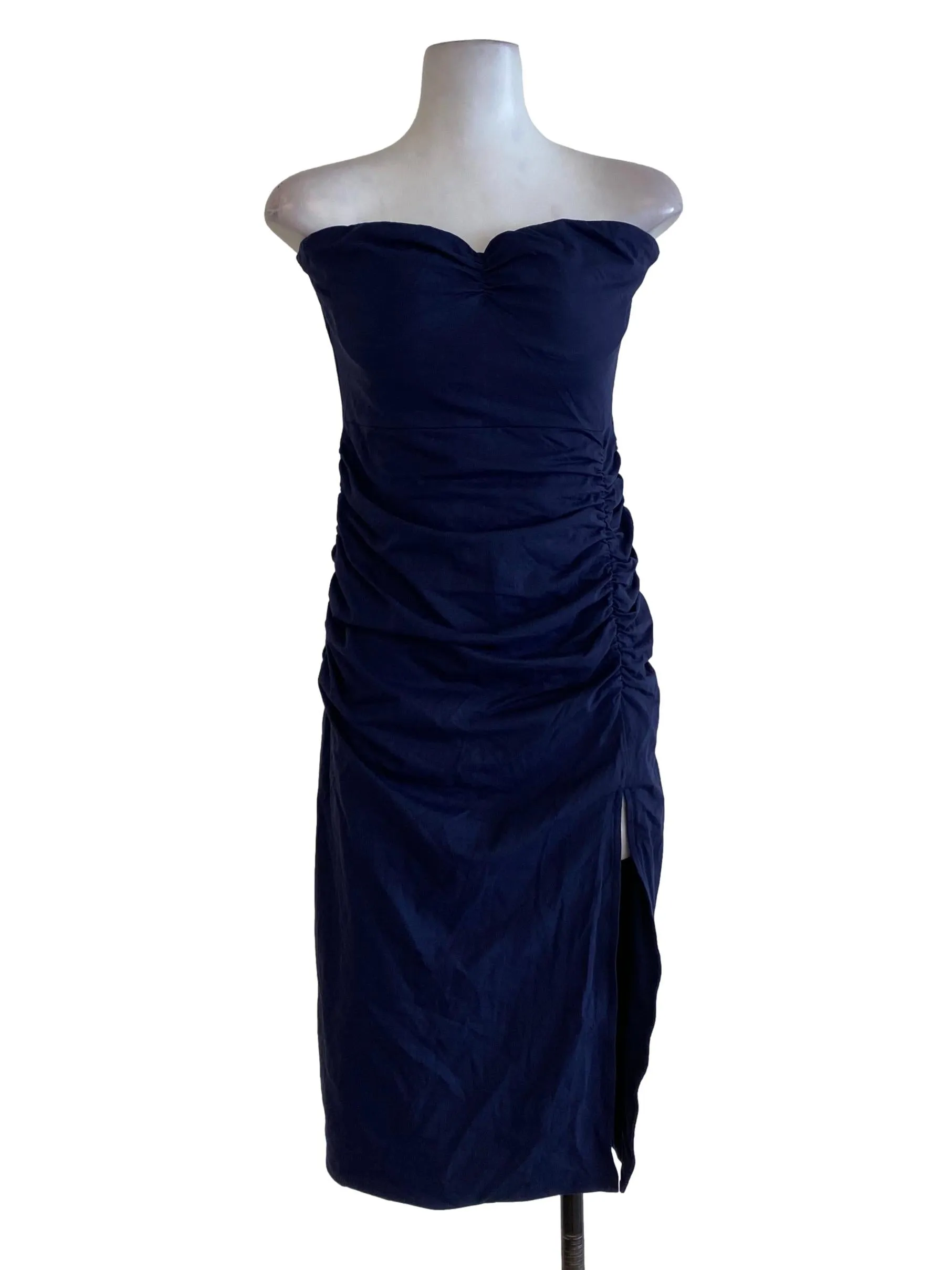 Navy Blue Strapless Dress