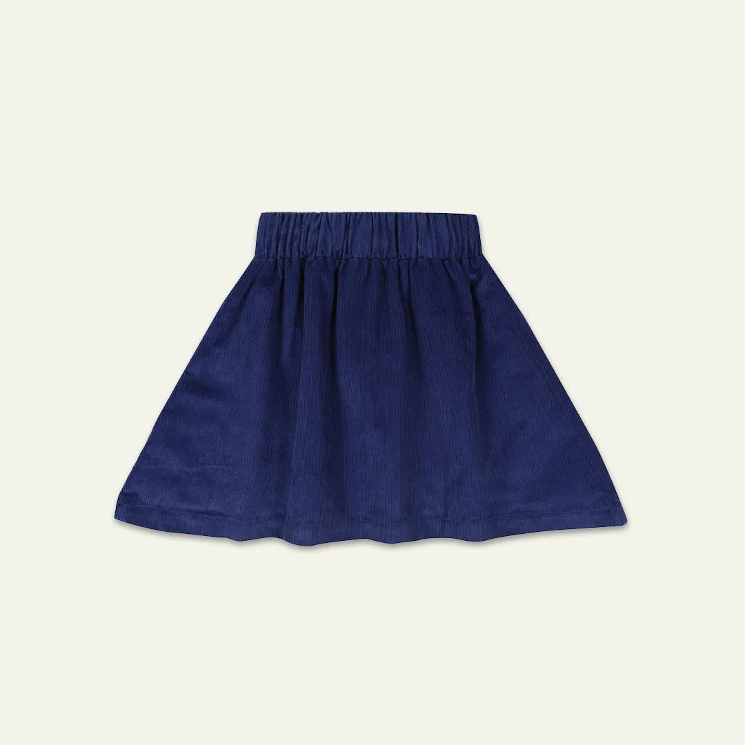 Navy Floral Applique Skirt