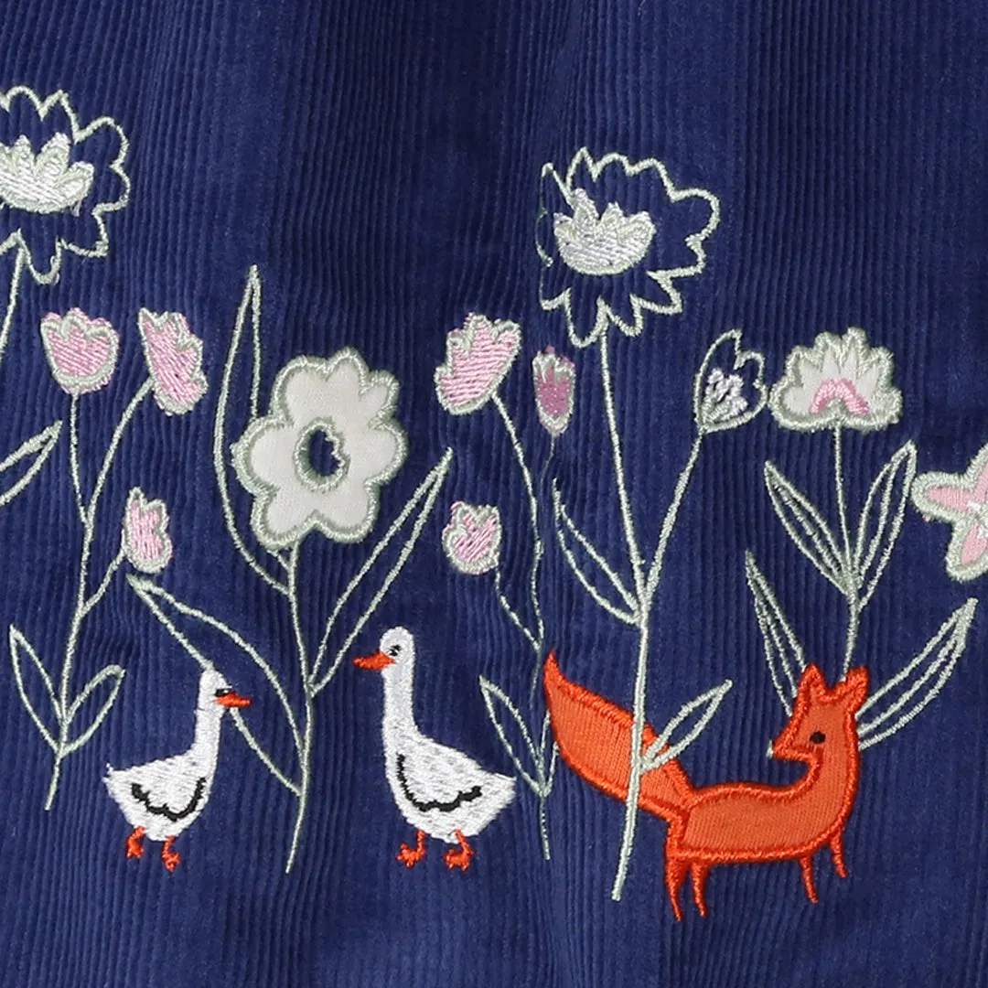 Navy Floral Applique Skirt