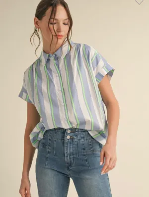 Neon Green & Blue Shirt