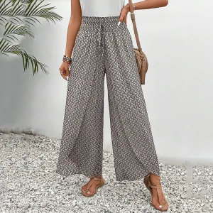 NEW Bovuf Black Print Elastic Drawstring Waistband Pants, Sz M, Retails $75