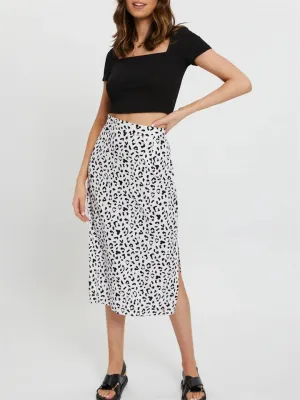 New Leisure Simple Style Printed Split Hem Sexy Skirts