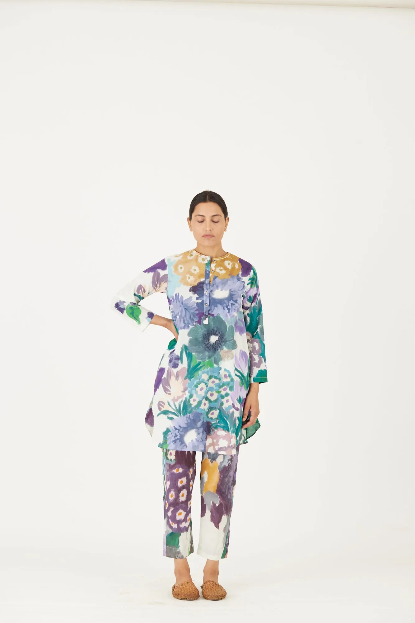 New Season Fall 24/Summer 25-Coord Set-Cotton-Mara Multi Color-YAMLS14-Fashion Edit Yam