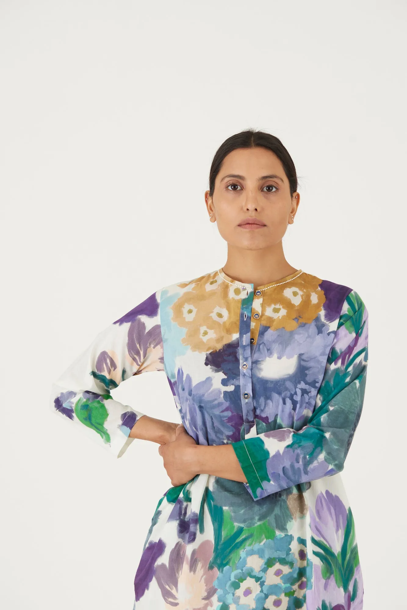 New Season Fall 24/Summer 25-Coord Set-Cotton-Mara Multi Color-YAMLS14-Fashion Edit Yam