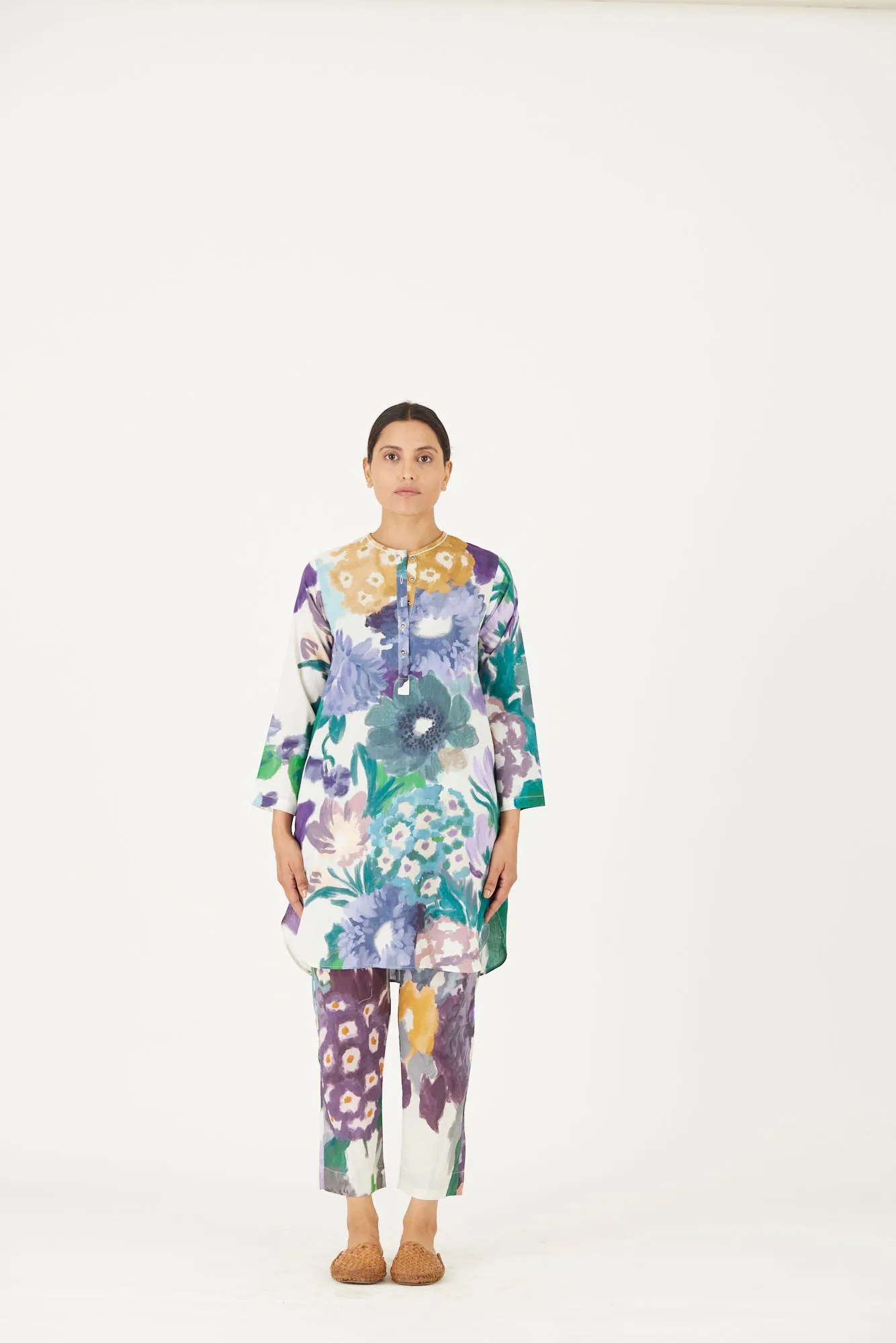 New Season Fall 24/Summer 25-Coord Set-Cotton-Mara Multi Color-YAMLS14-Fashion Edit Yam