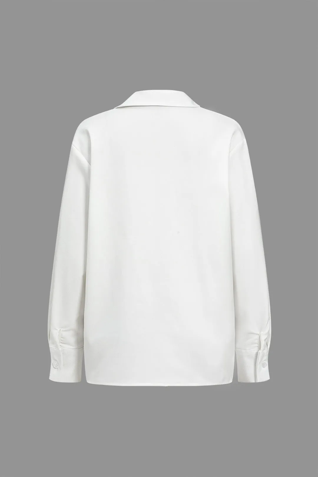 Nicola - Classic V Neck Solid Style Woman's Long-Sleeve Shirt