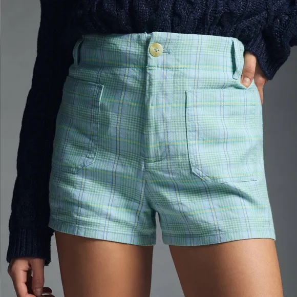 NWT Anthropologie Maeve Plaid Colette Shorts