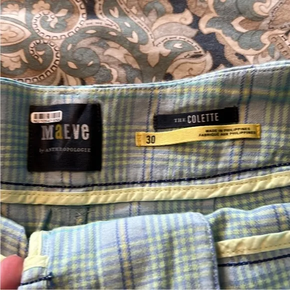 NWT Anthropologie Maeve Plaid Colette Shorts