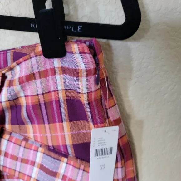 NWT Anthropologie Maeve Plaid Skort/Shorts, Size 12