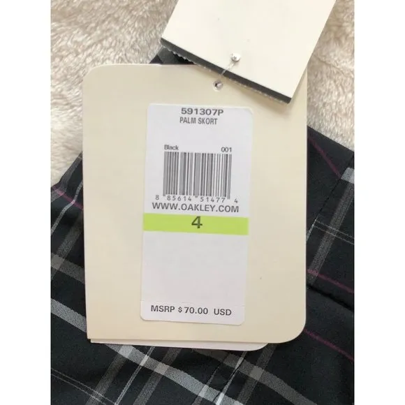 Oakley Plaid Palm Golf Skort - Size 4