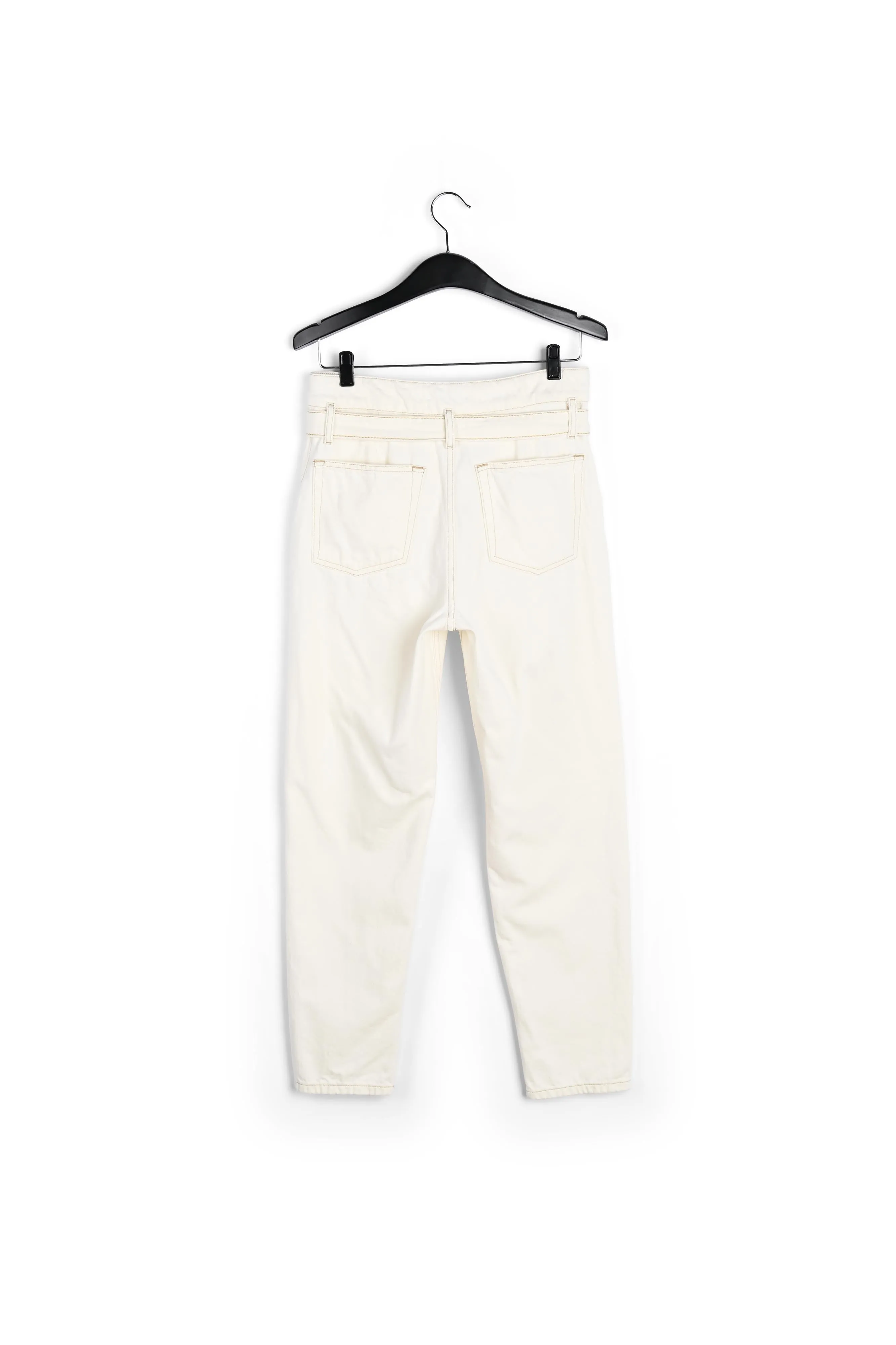 Off-white belted carrot-shaped high-rise jeans