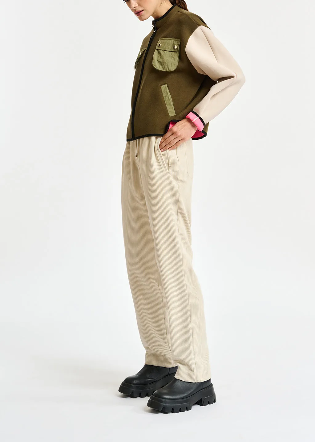 Off-white tapered corduroy pants