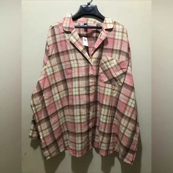 Old Navy Women’s Plaid Flannel Pajama Set.Plus size 4XL NWT