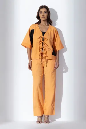 Orange Applique Work Co-ord Set