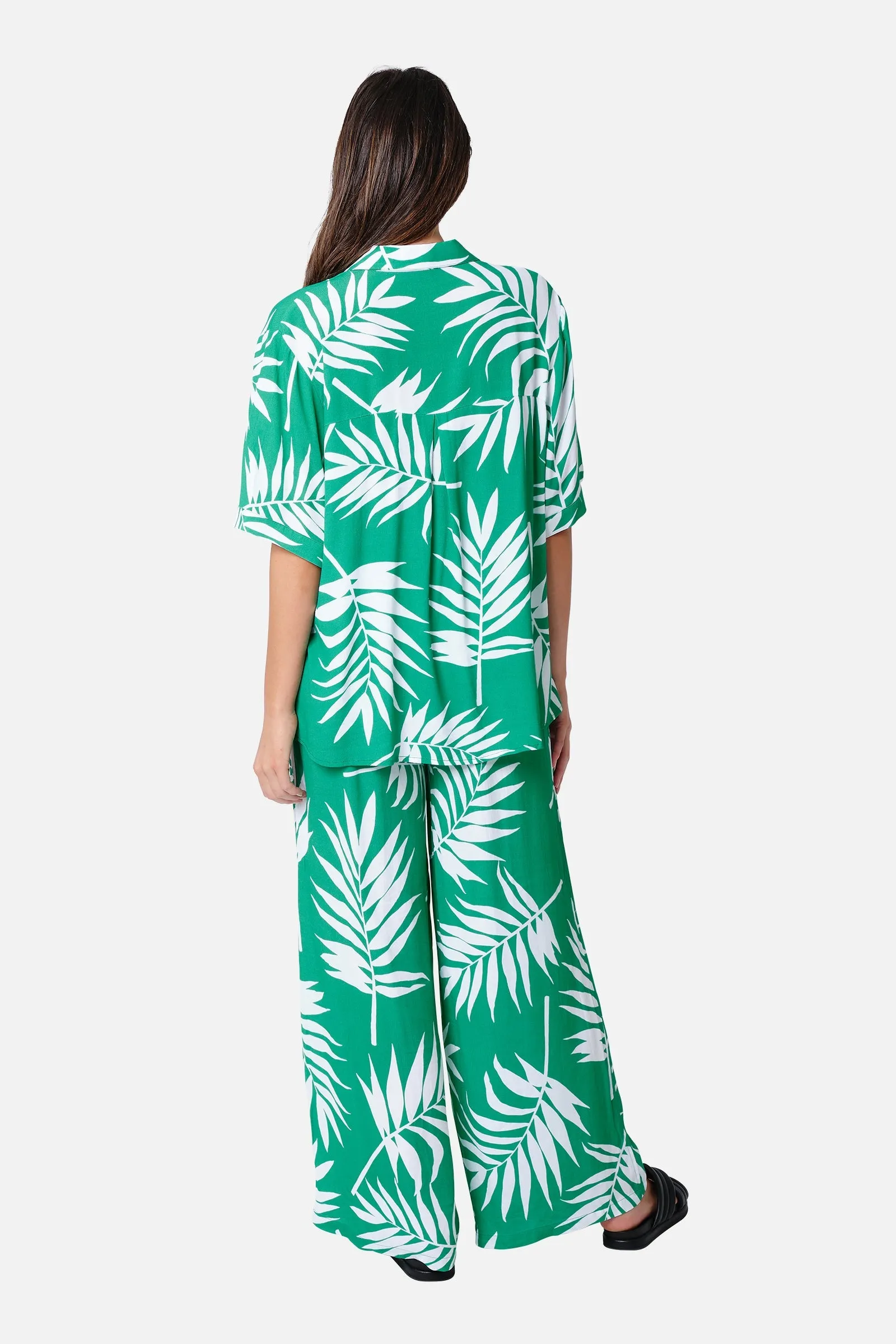 Palazzo Pants PALM SILHOUETTE GREEN