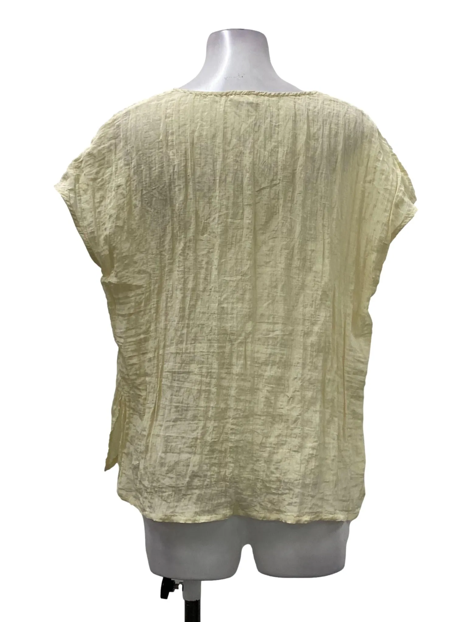 Pale Yellow V-Neck Top OSN